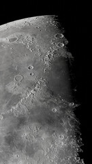 Detailed Gray Lunar Surface with Craters and Rugged Terrain 4K © TF_studios