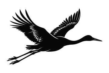 Naklejka premium Flying bird vector illustration showing graceful motion and spread wings