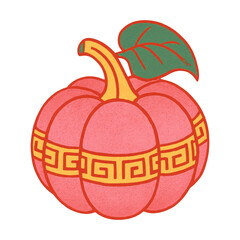 Fototapeta premium PNG Decorative pumpkin with leaf