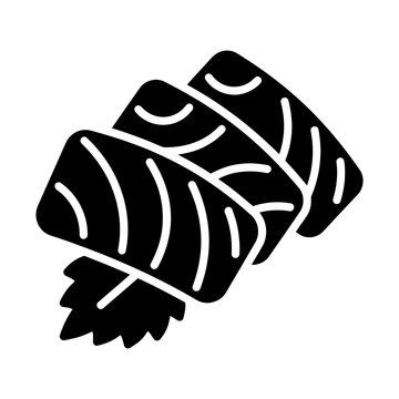 fresh salmon sashimi glyph icon