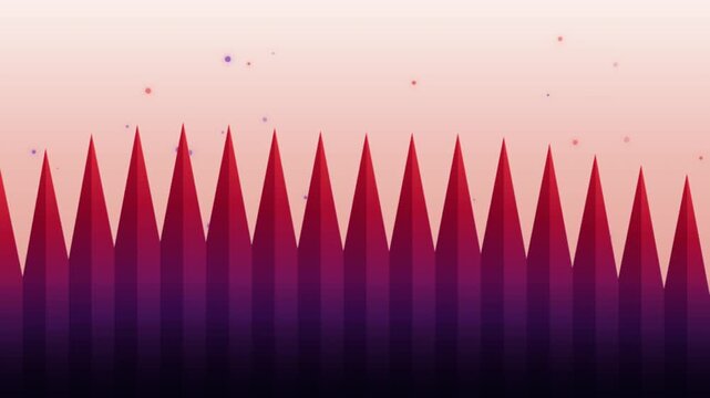 Abstract minimalist wallpaper featuring sharp red and purple triangular peaks against a soft gradient background