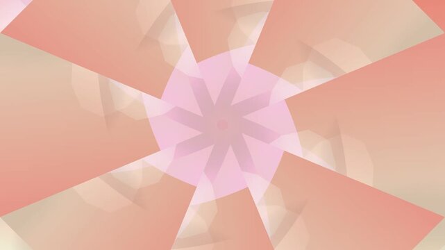 Soft Pastel Geometric Kaleidoscope Radial Pattern with Abstract Pink and Cream Gradient Shapes