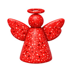 Naklejka premium PNG Red speckled angel figurine illustration.