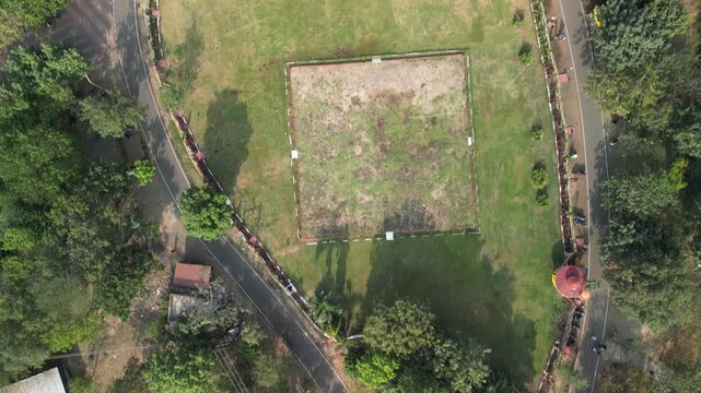 Hindu pilgrimage site Pitreshwar Hanuman Dham from above