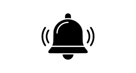 Fototapeta premium Black School Bell Ringing Silhouette Alert Icon Vector Illustration