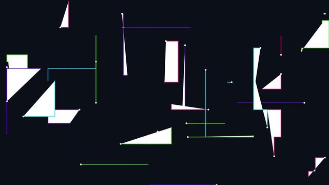 High-definition 1920x1080 15-second seamless abstract visual background featuring microchip data circuit board pathways network with a vivid cyberpunk color aesthetic. Ideal for VJ loops, video editin