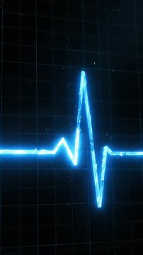 Heartbeat monitor shows changes in heart rate over time in a dynamic display