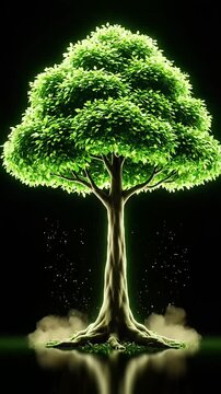 Seed opens and a small plant begins to grow. Over time, it develops into a tree