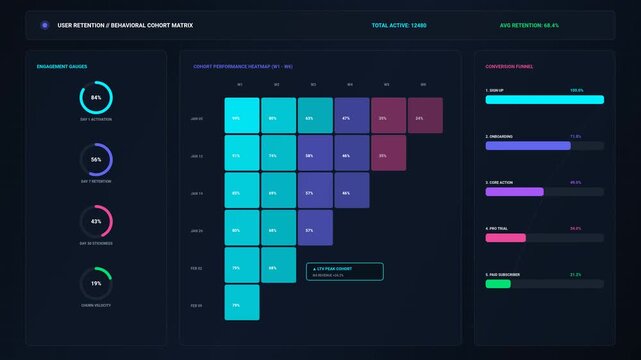 User Retention and Behavioral Cohort Analysis Dashboard