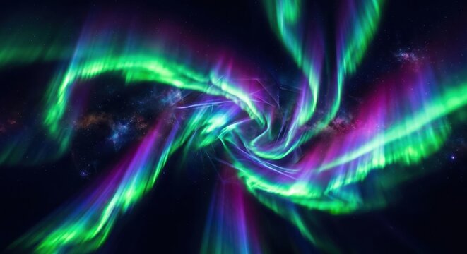 Abstract ethereal colorful northern lights aurora borealis