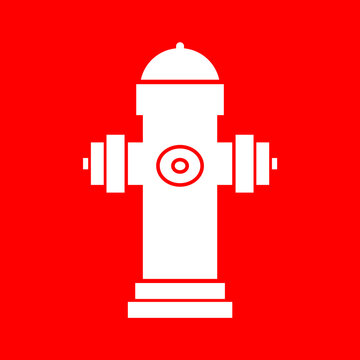 Fire hydrant sign, emergency safety equipment vector icon