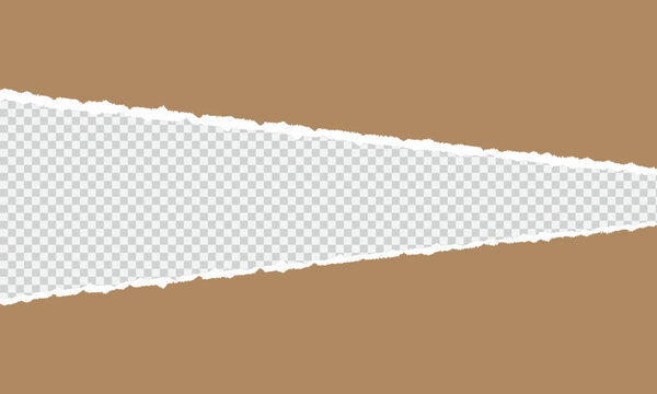 Brown Kraft Torn Paper Banner with Transparent Centre