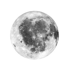 Detailed Full Moon with Cratered Surface PNG Transparent Background 4K © TF_studios