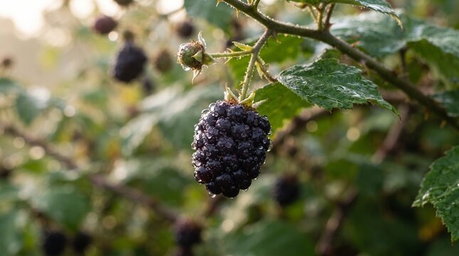 Dew covered blackberry