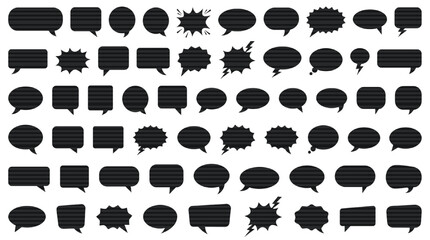 Fototapeta premium Speech Bubble Icon Collection Set With Various Chat Conversation Message Callout Comic And Communication Elements