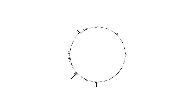 Circular interface audio voice music sound spectrum equalizer, 4k footage, Sound Audio Wave Circle Animation for Music Visualizer. White bars equalizer graph with green screen, Simple Sound