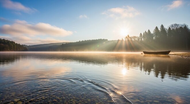 Tranquil lake scenery