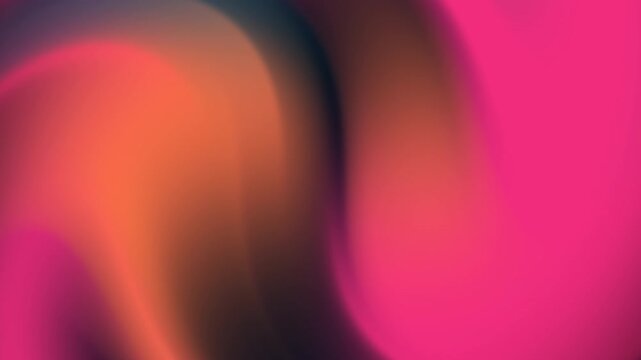 Abstract dark background with vibrant glowing hot pink fluid waves and warm coral orange gradient folds for modern UI web design and creative backdrop