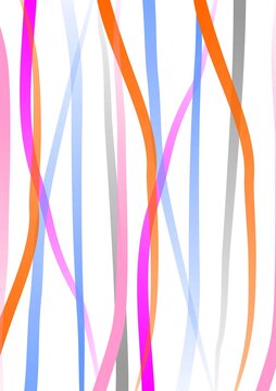 A hypnotic pastel optical illusion with swirling white lines overlaying vertical pink and lavender waves.