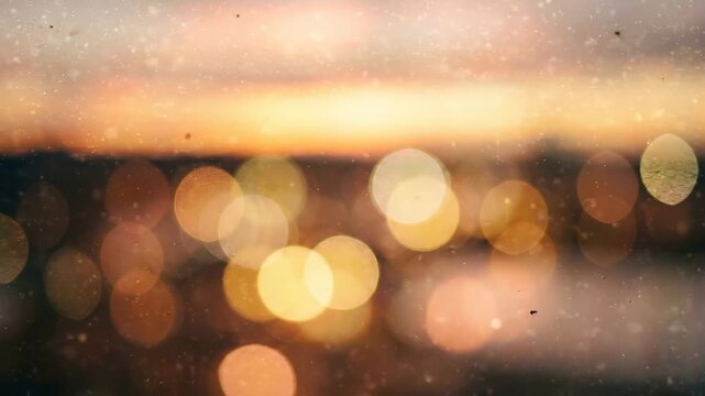 Abstract Sun-Kissed Light Specks on Subtle Bronze and Peach Background with Dramatic Sunset Backlighting