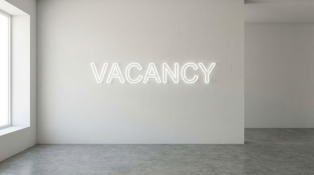 Vacancy sign in empty room reflects labor shortage impact on commercial property demand