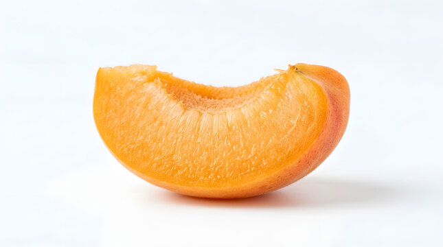 Fresh Ripe Apricot Slice Isolated on White Background