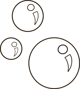 Cute water bubbles line art cartoon hand drawn minimal bubble outline icon for coloring book design