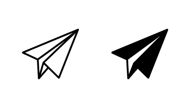 Paper plane icons set isolated on transparent background