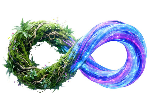The infinity logo conveys the harmony between nature and advanced technology.