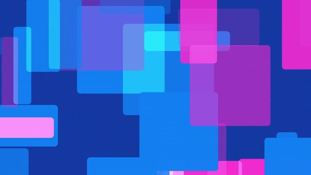 青色とピンクのフラットデザインのアブストラクト　大きめ・ゆっくりフェード　ループ