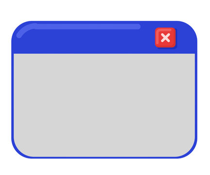 Flat retro OS browser pop up message window user interface graphic element for web application design