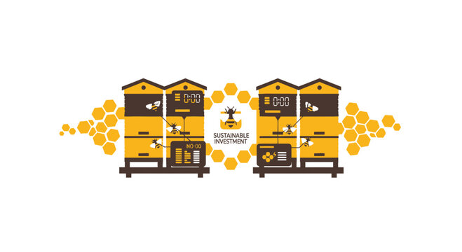 Sustainable Investment Concept with Smart Beehives and Digital Technology