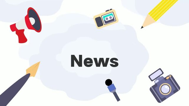 Motion graphics news anchor