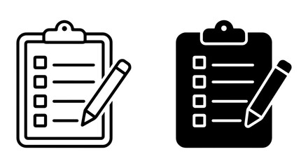 Obraz premium Checklist Icons, To-Do List Vector Graphics, Clipboard and Pencil Symbols, Task Management Icons