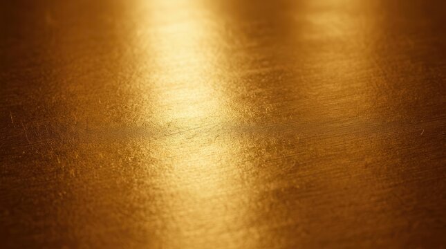 Abstract gold metal gradient background featuring a polished surface and copy space.