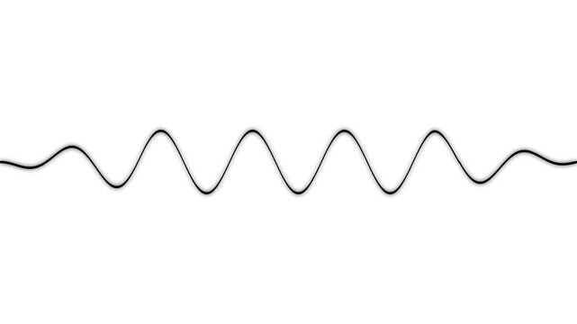Minimalist sine wave animation, abstract sound frequency pulse, digital audio signal background, audio frequency