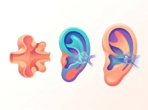 Anatomical cross section of human ear showing inner ear structures with ear anatomy medical illustration auditory system ear structure medical science body part ear canal ear drum ear infectio