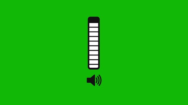 Volume up hud overlay animation on green screen background