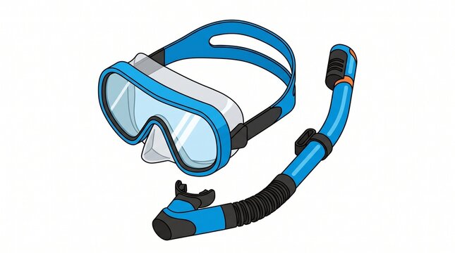 Isometric diving mask and snorkel set for underwater swimming and ocean exploration adventures