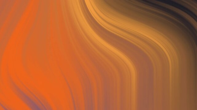 Abstract fluid liquid marble background with smooth wavy orange, warm amber, and golden brown curves for modern UI web design and luxury backdrop template