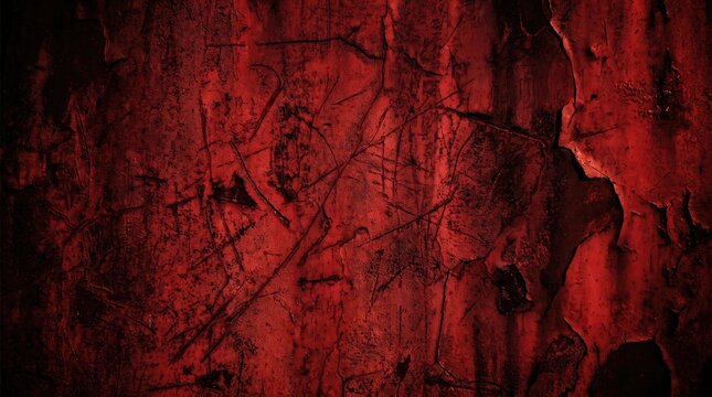 A chilling and abstract depiction of a ghostly figure emerges from a crimson textured background evoking a sense of horror and mystery