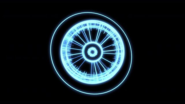 Spinning Wheel Blue Audio Reactive S Animation Loop