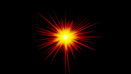Fototapeta premium Bright starburst light explosion in darkness