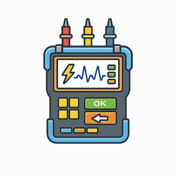 Digital multimeter with probes and display for electrical measurements