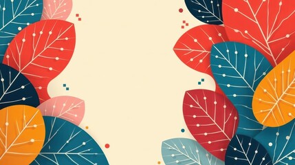 Fototapeta premium Vibrant Autumnal Leaves Design A Festive Background for Seasonal Celebrations and Invitations
