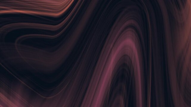 Abstract dark liquid marble background with smooth wavy rose gold and espresso brown swirls for luxury cover design and elegant backdrop template