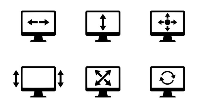 Computer Screen Icons: Resize, Rotate, Zoom, Expand, Fullscreen, Arrows