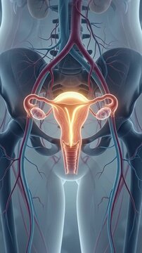 Female Reproductive System Human Uterus Anatomy 3D Illustration