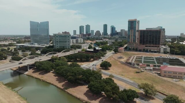 Downtown Fort Worth Texas Skyline by Trinity River