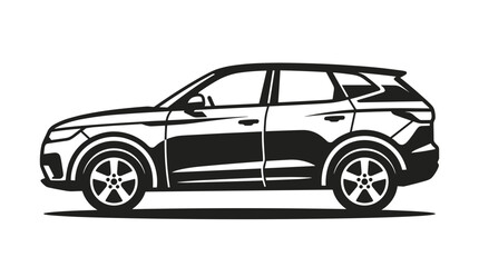 Naklejka premium Modern SUV vehicle silhouette isolated on white background.